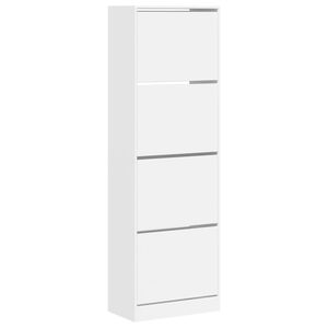 vidaXL Ormarić za cipele s 4 preklopne ladice bijeli 60x34x187,5 cm