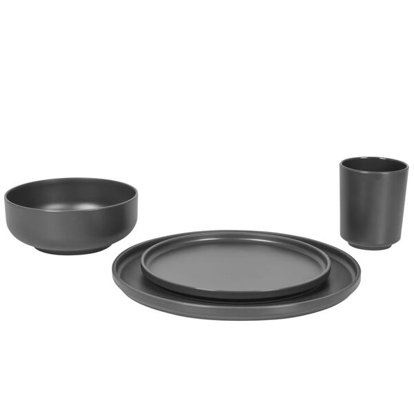 Bo-Camp 16-dijelni set posuđa Patom od melamina antracit