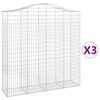 vidaXL Lučne gabionske ko&scaron;are 3 kom 200x50x200/220cm pocinčano željezo