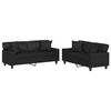 vidaXL 2-dijelni set sofa s jastucima crni od umjetne kože