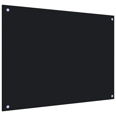 vidaXL Kuhinjska zaštita od prskanja crna 80 x 60 cm kaljeno staklo