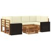 vidaXL Set vanjskih sofa 7 kom. Prirodna i krem Čvrsto drvo akacije