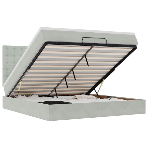 vidaXL Okvir kreveta s madracima svijetlosivi 200x200cm bar&scaron;unasti