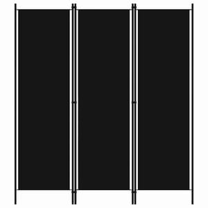 vidaXL Sobna pregrada s 3 panela crna 150 x 180 cm