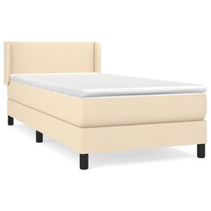 vidaXL Okvir kreveta s oprugama i madrac krem 80x200 cm od tkanine