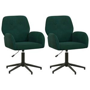 vidaXL Okretne radne stolice 2 kom. 54 x 55 x 90 cm Tamnozelena Bar&scaron;un