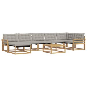 vidaXL Set vanjskih sofa 8 kom. Bijela i svjetlosiva