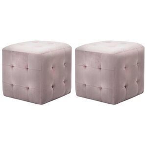vidaXL Tabure 2 kom ružičasti 30 x 30 x 30 cm od bar&scaron;unaste tkanine