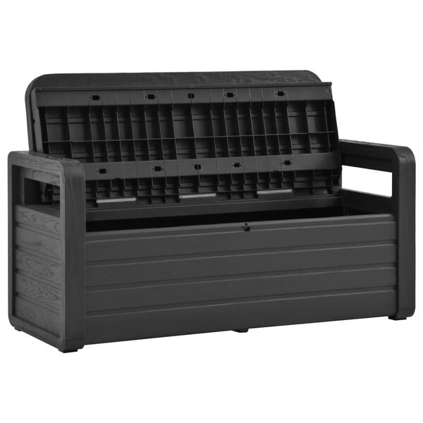 vidaXL Vrtna klupa za pohranu 132,5 cm plastična antracit