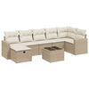 vidaXL 8-dijelni set vrtnih sofa od poliratana s jastucima bež
