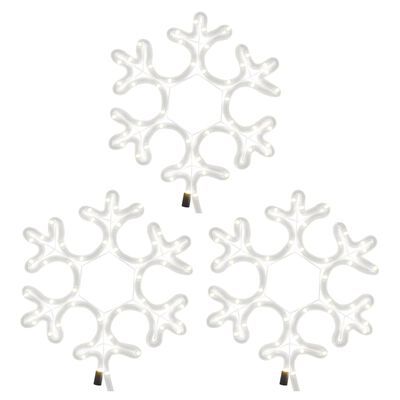 vidaXL Figura božićne pahulje LED 3 kom topla bijela 27 x 27 cm