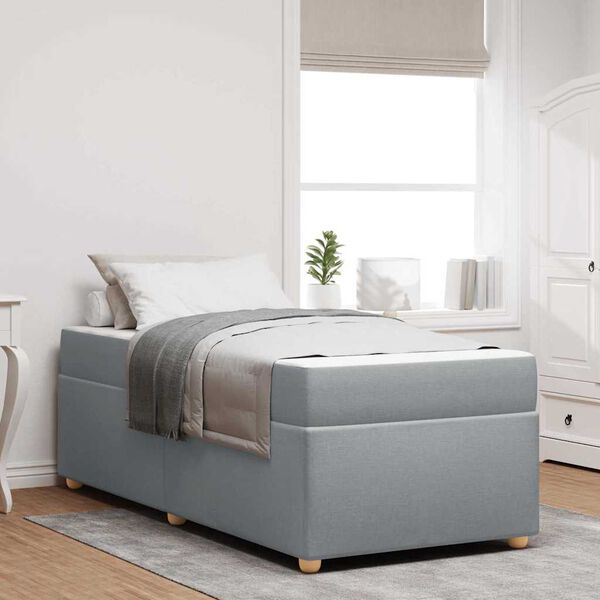 vidaXL Krevetna konstrukcija Svijetlo siva 100 x 200 cm tkanina