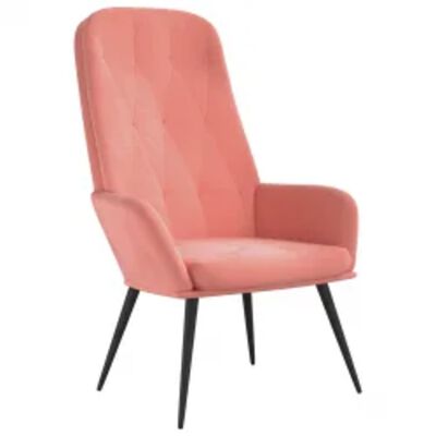 vidaXL Stolica za opuštanje s tabureom ružičasta baršunasta