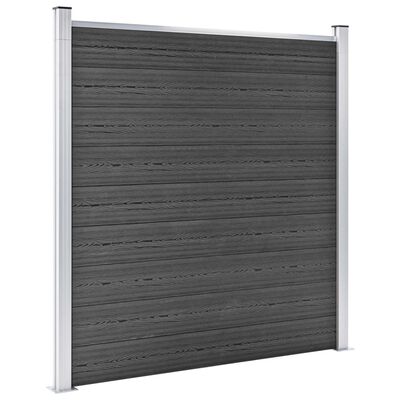 vidaXL Set panela za ogradu WPC 526 x 186 cm crni