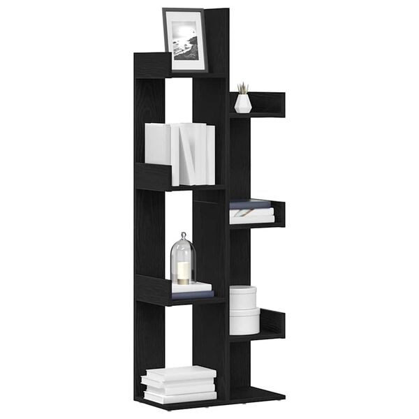 vidaXL Police za knjige Crni hrast 48 x 25,5 x 140 cm