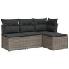 vidaXL 4-dijelni set vrtnih sofa od poliratana s jastucima sivi