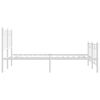 vidaXL Metalni okvir kreveta uzglavlje i podnožje bijeli 140 x 190 cm