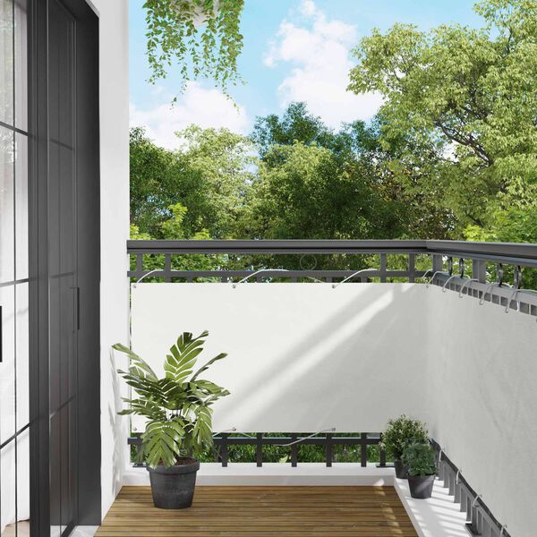 vidaXL Balcony ekran Bijeli 75 x 200 cm PU prekriveni oksford alu