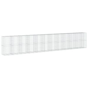 vidaXL Gabionska ko&scaron;ara s poklopcem 1150x100x200 cm pocinčano željezo