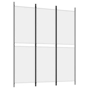 vidaXL Sobna pregrada s 3 panela bijela 150 x 180 cm od tkanine