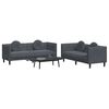 vidaXL 2-dijelni set sofa s jastucima tamnosivi bar&scaron;unasti