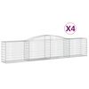 vidaXL Lučne gabionske ko&scaron;are 4 kom 400x50x80/100 cm pocinčano željezo