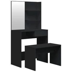 vidaXL Set toaletnog stolića crni 74,5 x 40 x 141 cm