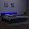 vidaXL Krevet box spring s madracem LED crni 200x200 cm od tkanine