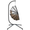 vidaXL Viseća stolica jaje s postoljem smeđesiva od ratana i čelika
