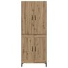 vidaXL Highboard Umjetnički hrast 69,5 x 34 x 180 cm Konstruirano drvo