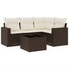 vidaXL 5-dijelni set vrtnih sofa s jastucima poliratan smeđi