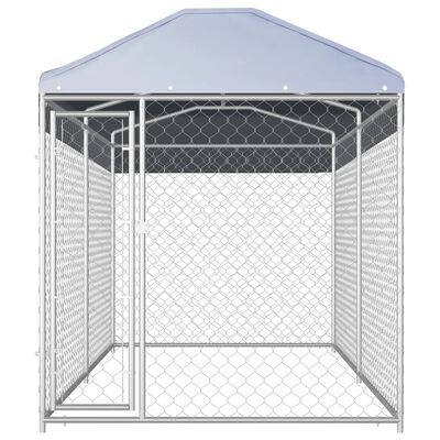 vidaXL Vanjski kavez za pse s nadstrešnicom 382 x 192 x 225 cm