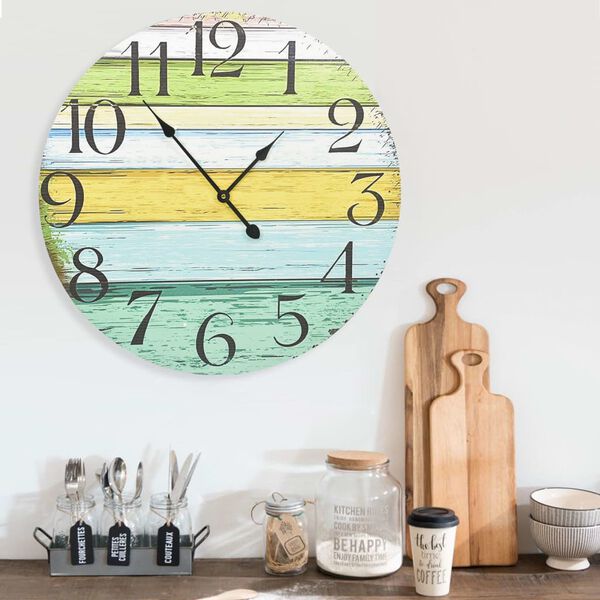 325185 vidaXL Wall Clock Multicolour 60 cm MDF