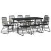 vidaXL 9-dijelni vrtni blagovaonski set od PVC ratana crni