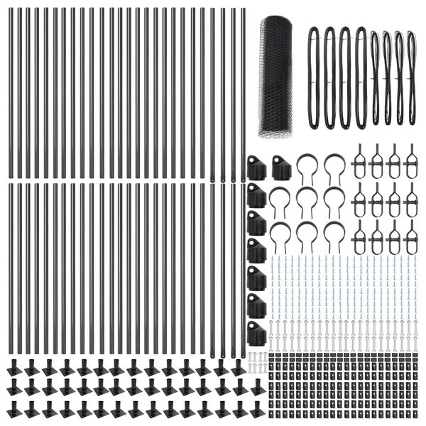 vidaXL Stup za ogradu Siva 100 x 1 m (25 mm mreža) Čelik i PVC