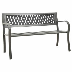 vidaXL Vrtna klupa 125 cm čelična siva