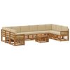 vidaXL Set vanjskih sofa s jastukom 8 pcs Prirodna