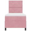 vidaXL LED Box Spring Krevet s madracem Ružičasta 80 x 200 cm tkanina