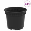 vidaXL Okrugla saksija za cveće 24 kom. Crna &Oslash; 12,5 x 10 cm Plastika