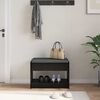 vidaXL Klupa za hodnik s jastukom s policom Crni Hrast 63 x 38 x 45 cm