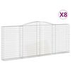 vidaXL Lučne gabionske ko&scaron;are 8 kom 400x30x160/180cm pocinčano željezo
