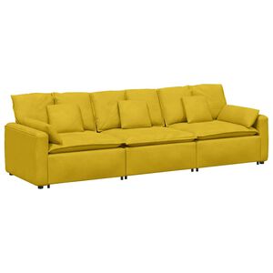 vidaXL Modularna sofa s jastucima žuta