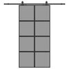 vidaXL Klizna vrata s priborom crna 102,5 x 205 cm kaljeno staklo