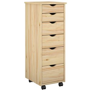 vidaXL Mobilni ormar Smeđa 34 x 39 x 93,5 cm Čvrsto borovo drvo