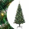 vidaXL Umjetno predsvijetljeno božićno drvce Zelena 240 cm PVC i metal