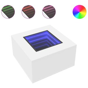 vidaXL Stolić za kavu s LED bijeli 60x60x40 cm od konstruiranog drva