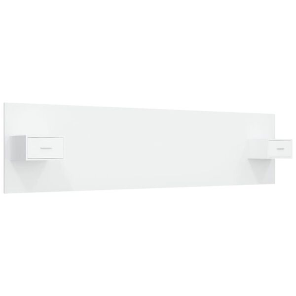 vidaXL Uzglavlje za krevet s ormarićima bijelo od konstruiranog drva