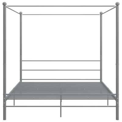 vidaXL Okvir za krevet s nadstrešnicom sivi metalni 180 x 200 cm