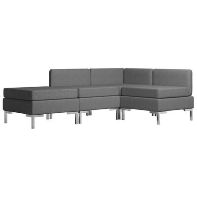 vidaXL 4-dijelni set sofa od tkanine tamnosivi