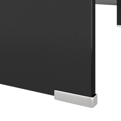vidaXL Stalak za TV /Monitor Prozirno Staklo Crni 110x30x13 cm